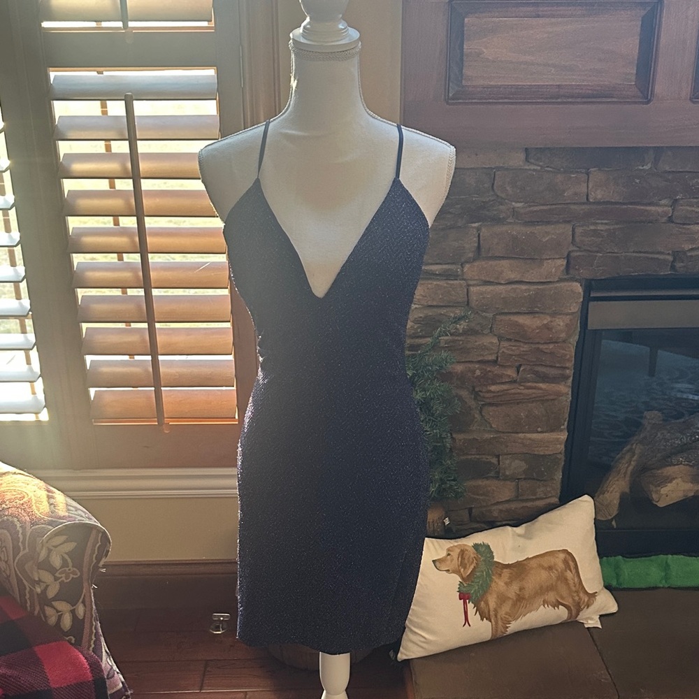 Honey and Rosie Midnight Blue Backless Dress